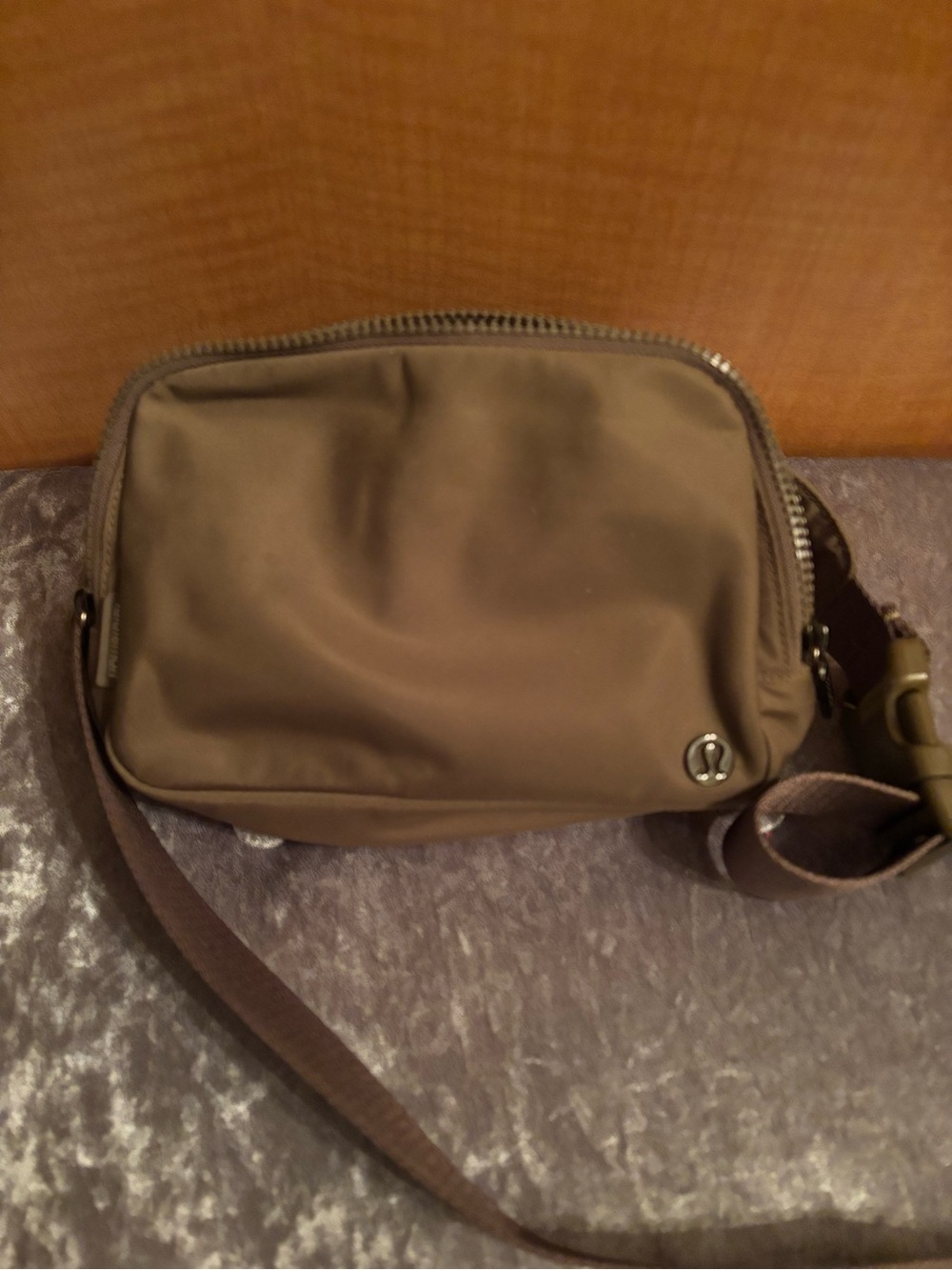 Lululemon Crossbody Bag in Olive Brown - Quilted Nylon